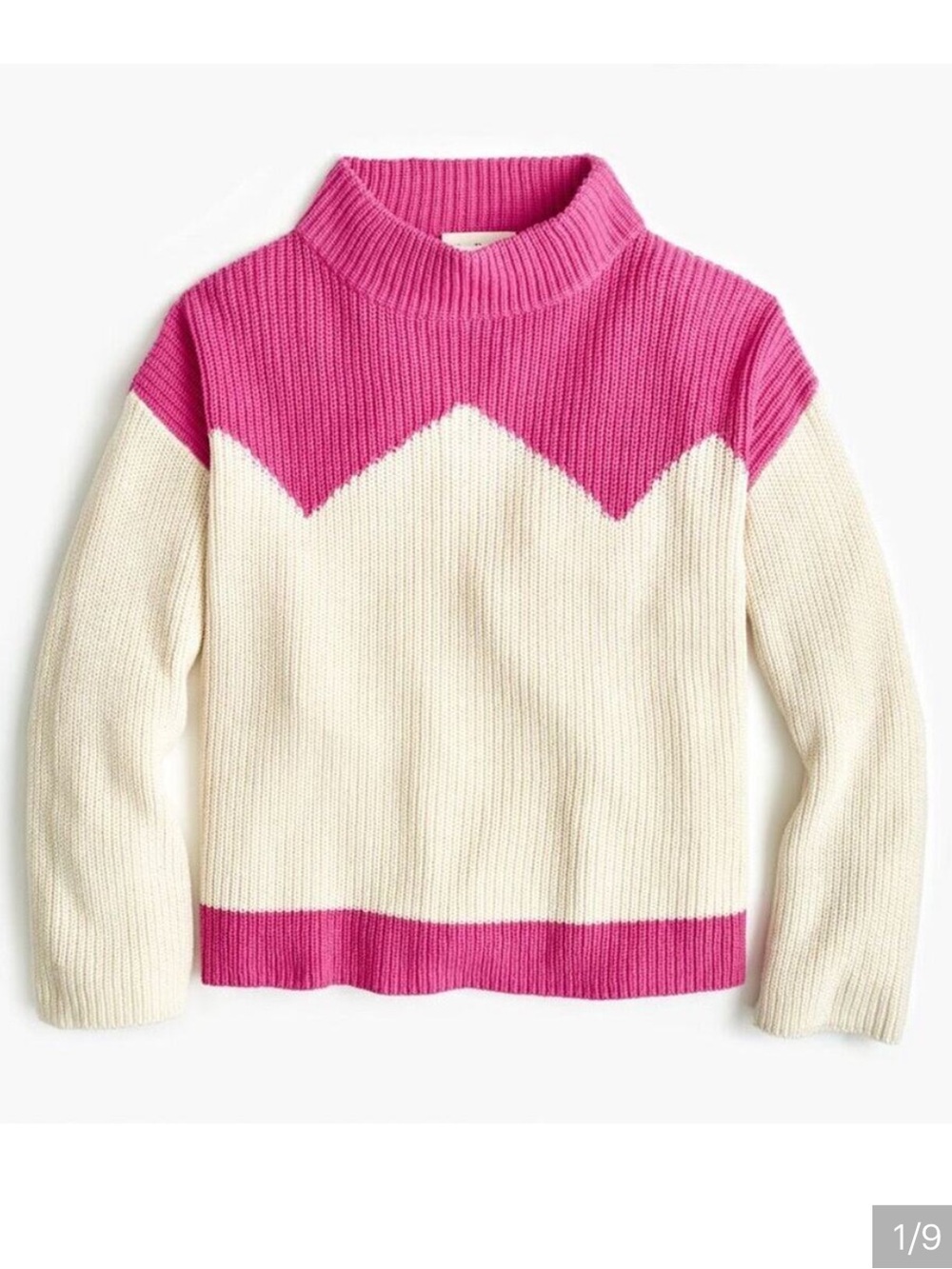 J Crew X The Reeds Collab Sweater Sz XS w MEASUREMENTS Oversized Fit Pink Cream